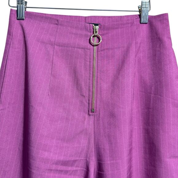 Kyo pink purple pin stripe high rise TALL trousers with pockets - women's 6 - Picture 2 of 6